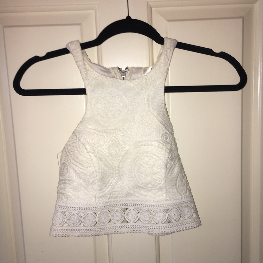 LF White crop top